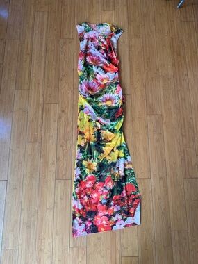 Zara Pink and Green Floral Dress